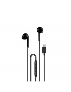 
USB-C laidinės į ausis įdedamos ausinės, 1,2 m ilgio – juodos
