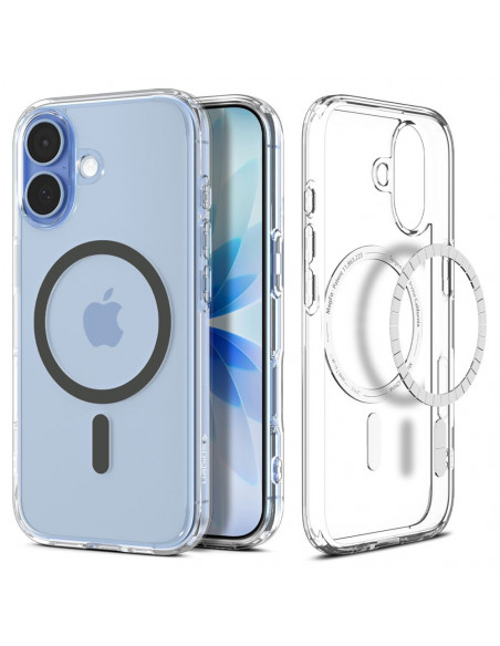 
„iPhone 17 Ultra Hybrid MagSafe“ dėklas – permatomas pilkas
