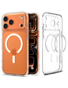 
„iPhone 17 Pro Ultra Hybrid MagSafe“ apsauginis dėklas – skaidrus ir baltas
