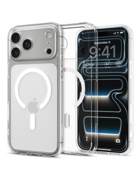 
„iPhone 17 Pro Ultra Hybrid MagSafe“ apsauginis dėklas – skaidrus ir baltas
