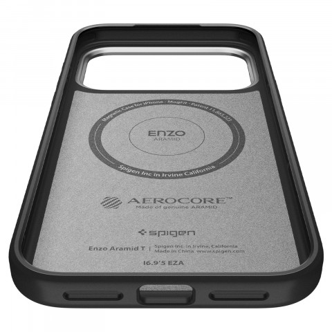 
„iPhone 17 Pro MagSafe“ dėklas – juodas ir sidabrinis
