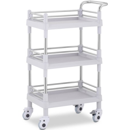 Kosmetinių procedūrų laboratorinis vežimėlis su 3 lentynomis 61 x 36 x 99 cm Kosmetinių procedūrų laboratorinis vežimėlis su 3 lentynomis 61 x 36 x 99 cm