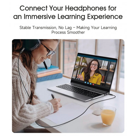 
Stereo AUX kabelis su mini lizdu 3,5 mm, 1 m – juodas
