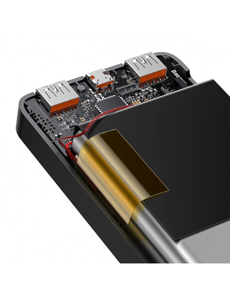 
„Bipow“ 10000mAh 20W išorinė baterija su USB-A - Micro USB laidu - juoda
