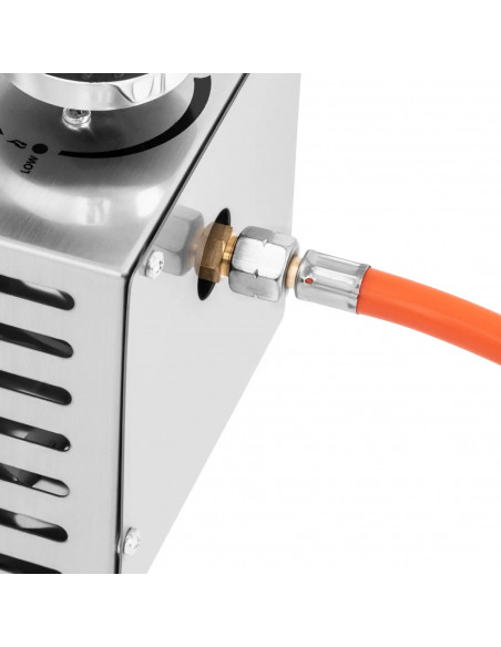 
Dujų reduktorius griliui 37 mbar išleidimo angos skersmuo 8 mm įleidimo anga G16
