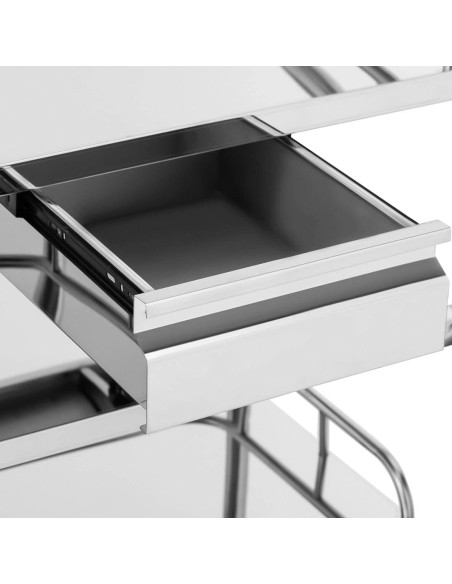 Kosmetinio gydymo laboratorinis vežimėlis iš plieno 3 lentynos 1 stalčius 71 x 63 x 86 cm 15 kg Kosmetinio gydymo laboratorinis vežimėlis iš plieno 3 lentynos 1 stalčius 71 x 63 x 86 cm 15 kg