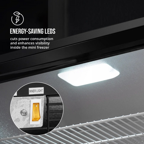 
Šaldiklio spintelė, po stalviršiu montuojama šaldiklio spintelė, stiklinė, 3 lentynos, 88 l
