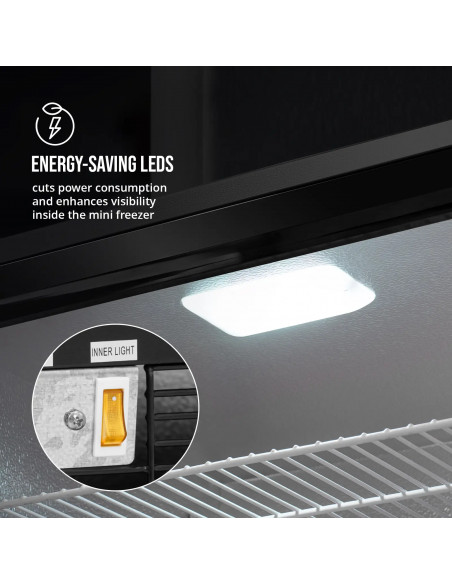 
Šaldiklio spintelė, po stalviršiu montuojama šaldiklio spintelė, stiklinė, 3 lentynos, 88 l
