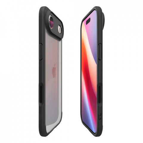 
iPhone 17 Air Ultra Hybrid galinis dėklas – matinės juodos spalvos
