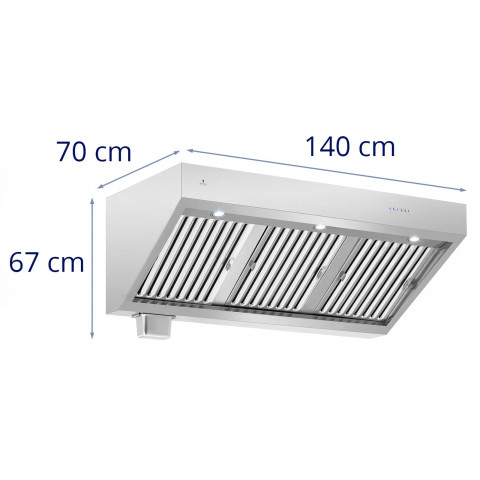 
Gastronominis gartraukis su varikliu ir apšvietimu STEEL 140 cm 1500 m3/ h 250 W
