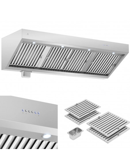 
Gastronominis gartraukis su varikliu ir apšvietimu STEEL 200 cm 1500 m3/ h 255 W
