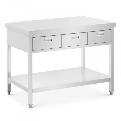 
Stalas, darbastalis, 3 stalčiai, lentyna, PLIENAS, 120 x 60 cm
