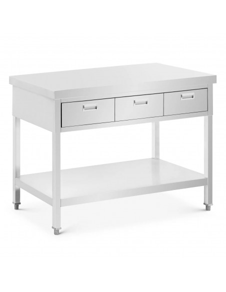 
Stalas, darbastalis, 3 stalčiai, lentyna, PLIENAS, 120 x 60 cm
