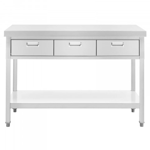 
Stalas, darbastalis, 3 stalčiai, lentyna, PLIENAS, 120 x 60 cm
