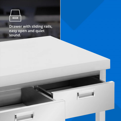 
Stalas, darbastalis, 3 stalčiai, lentyna, PLIENAS, 120 x 60 cm
