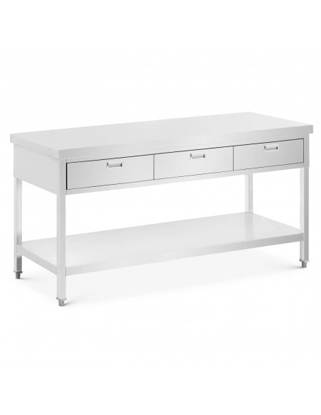 
Stalas, darbastalis, 3 stalčiai, lentyna, PLIENAS, 180 x 60 cm
