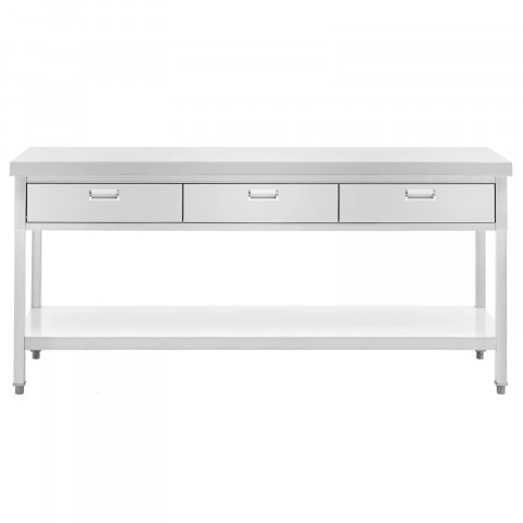 
Stalas, darbastalis, 3 stalčiai, lentyna, PLIENAS, 180 x 60 cm
