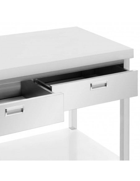 
Stalas, darbastalis, 3 stalčiai, lentyna, PLIENAS, 180 x 60 cm
