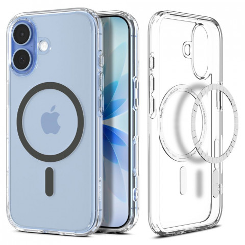 
„iPhone 17 Ultra Hybrid MagSafe“ dėklas – permatomas pilkas
