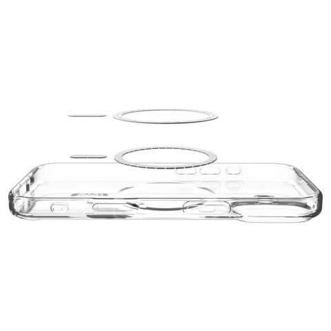 
„iPhone 17 Ultra Hybrid MagSafe“ dėklas – permatomas pilkas
