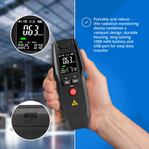 
Geigerio beta gama rentgeno spinduliuotės matuoklis
