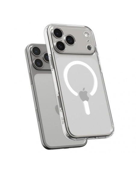 
„iPhone 17 Pro Ultra Hybrid MagSafe“ apsauginis dėklas – skaidrus ir baltas
