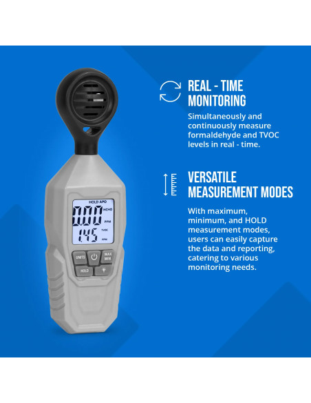
TVOC HCHO oro kokybės matuoklis nuo 0,01 mg/ m3
