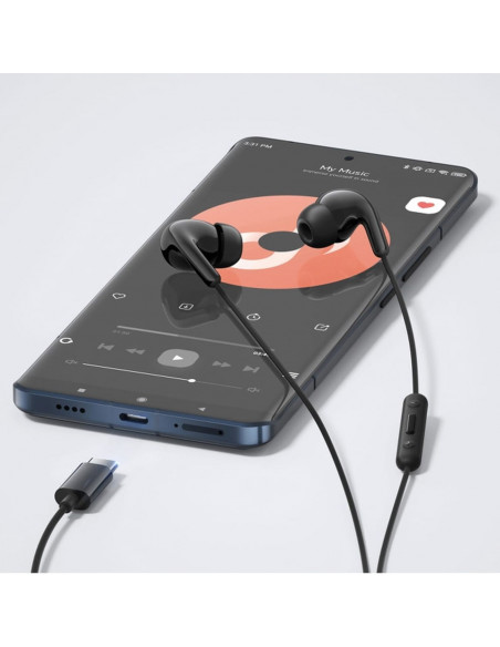 
„Xiaomi BHR8930GL“ USB-C laidinės į ausis įdedamos ausinės su nuotolinio valdymo pultu – juodos
