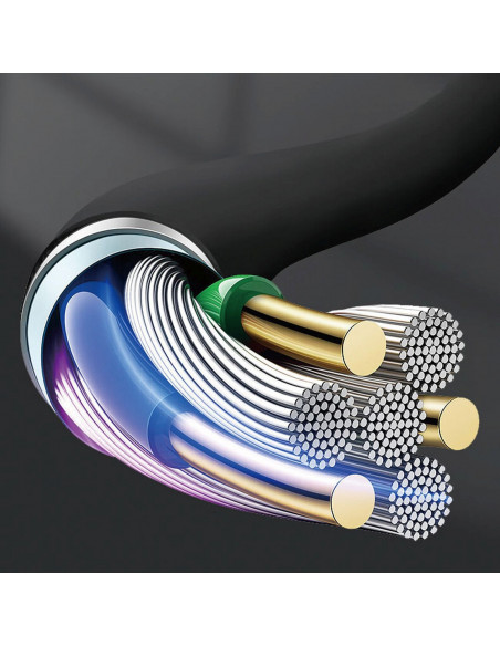 
Stereo AUX kabelis su mini lizdu 3,5 mm, 1 m – juodas
