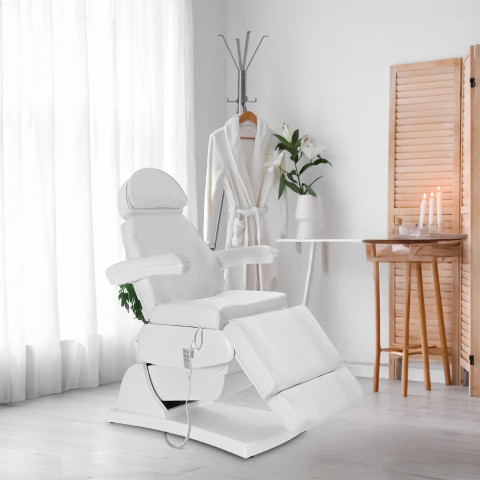 
LATINA elektrinis masažinis SPA tatuiruočių krėslas su 3 varikliais, 200 W – baltas
