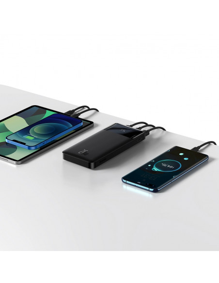 
„Bipow“ 10000mAh 20W išorinė baterija su USB-A - Micro USB laidu - juoda
