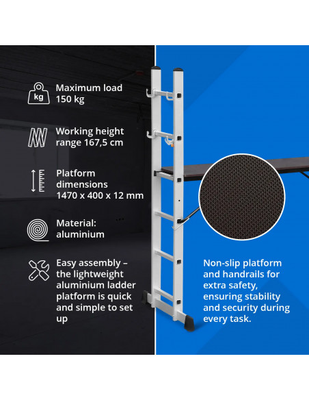 
3 viename sulankstomos kopėčios pastoliai iki 2,73 m
