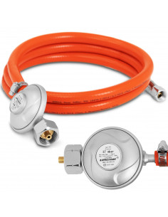 
Dujų reduktorius griliui 37 mbar išleidimo angos skersmuo 8 mm įleidimo anga G16
