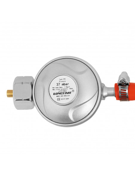 
Dujų reduktorius griliui 37 mbar išleidimo angos skersmuo 8 mm įleidimo anga G16
