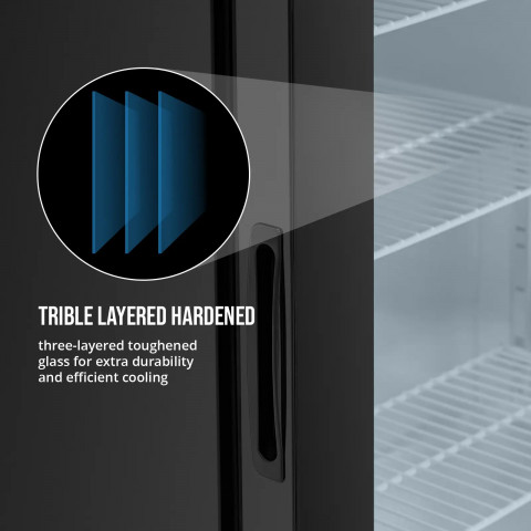 
Šaldiklio spintelė, po stalviršiu montuojama šaldyklė, stiklinė, 3 lentynos, 88 l
