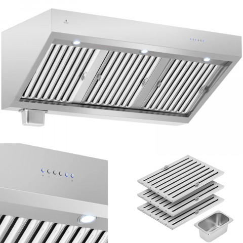 
Gastronominis gartraukis su varikliu ir apšvietimu STEEL 140 cm 1500 m3/ h 250 W
