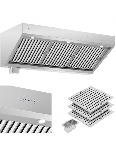 
Gastronominis gartraukis su varikliu ir apšvietimu, PLIENAS, 160 cm, 1500 m3/ h, 250 W
