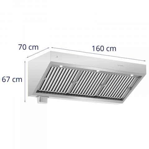 
Gastronominis gartraukis su varikliu ir apšvietimu, PLIENAS, 160 cm, 1500 m3/ h, 250 W
