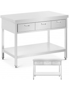 
Stalas, darbastalis, 3 stalčiai, lentyna, PLIENAS, 120 x 60 cm
