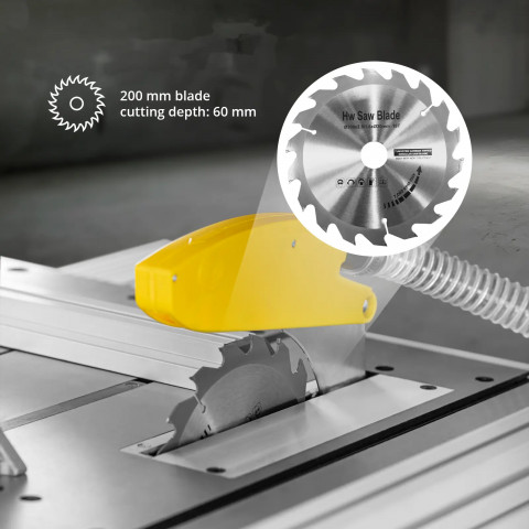 
Diskinis stalo pjūklas medienai, 200 mm skersmens, 400 V, 1100 W
