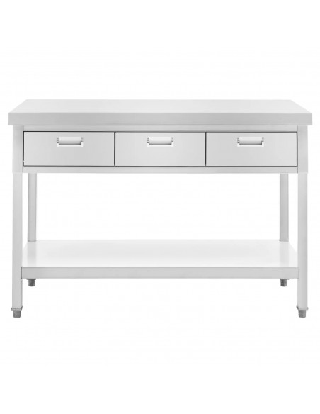 
Stalas, darbastalis, 3 stalčiai, lentyna, PLIENAS, 120 x 60 cm
