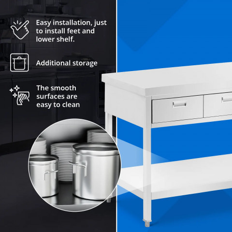 
Stalas, darbastalis, 3 stalčiai, lentyna, PLIENAS, 120 x 60 cm
