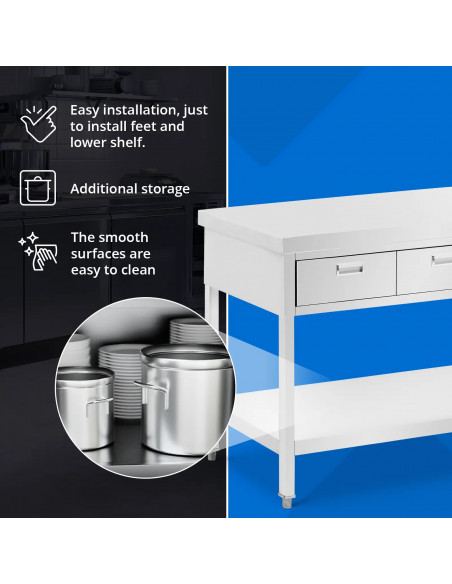 
Stalas, darbastalis, 3 stalčiai, lentyna, PLIENAS, 120 x 60 cm
