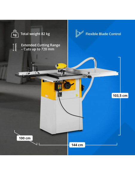 
Diskinis stalo pjūklas medienai, 200 mm skersmens, 400 V, 1100 W
