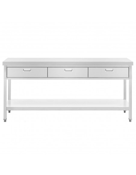 
Stalas, darbastalis, 3 stalčiai, lentyna, PLIENAS, 180 x 60 cm
