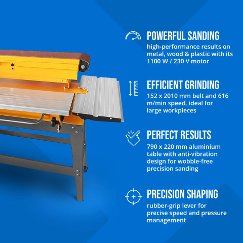 
Stalinis juostinis šlifuoklis medinėms ir metalinėms briaunoms 230 V 1100 W
