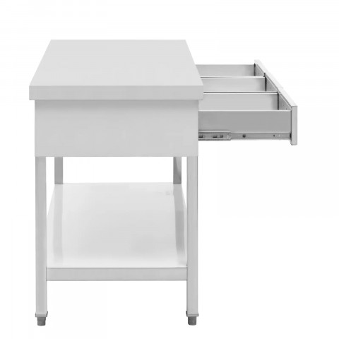 
Stalas, darbastalis, 3 stalčiai, lentyna, PLIENAS, 200 x 60 cm
