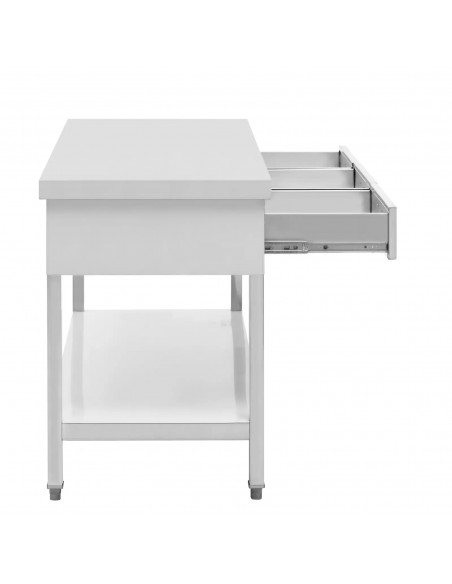 
Stalas, darbastalis, 3 stalčiai, lentyna, PLIENAS, 200 x 60 cm
