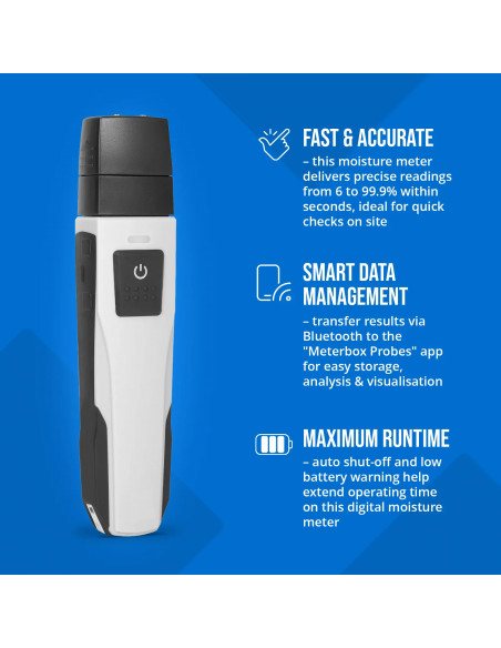 
Drėgmės matuoklis higrometras drėgmės matuoklis medienos tinkui „Bluetooth 6-99“
