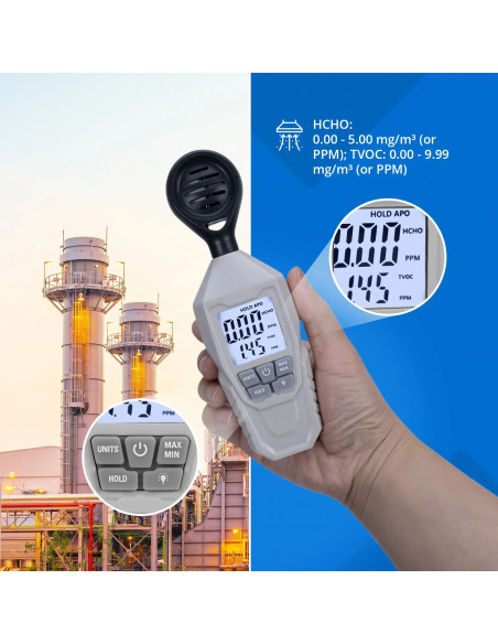 
TVOC HCHO oro kokybės matuoklis nuo 0,01 mg/ m3
